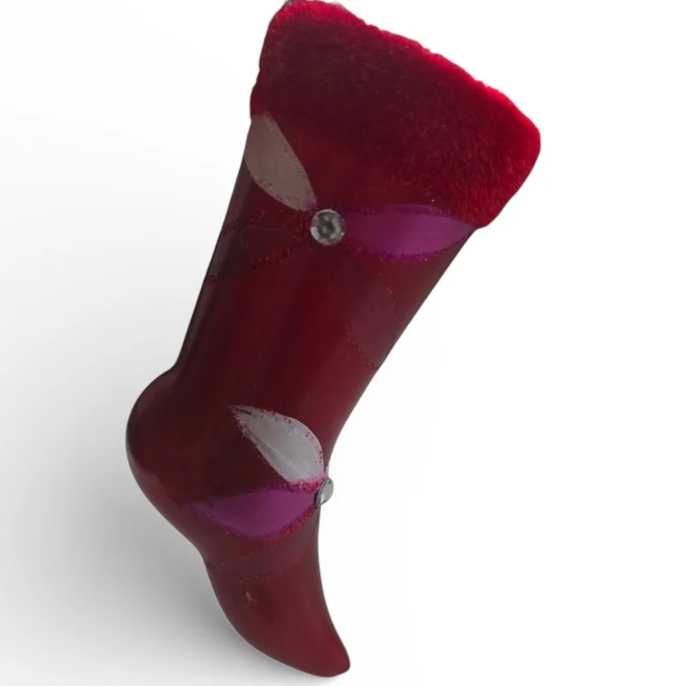 Vintage Pier 1 Imports Blown Glass High Heel Stocking Ornament – 5